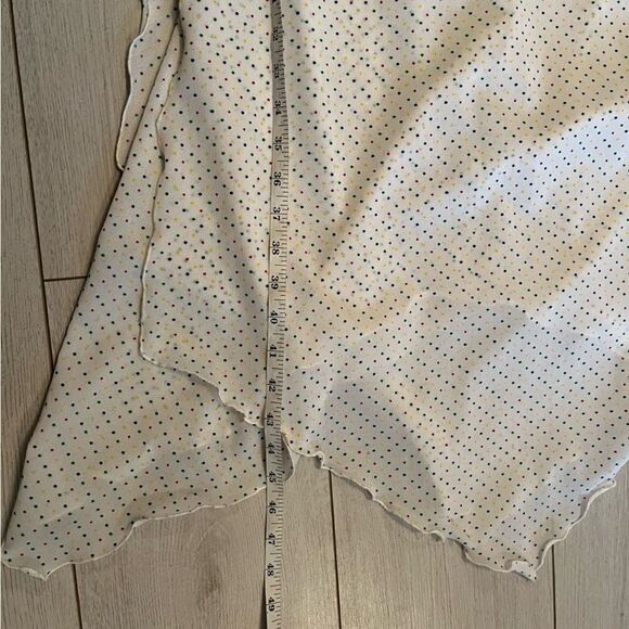 70s vintage multi coloured polka dot white frilly disco dress - Picture 15 of 16